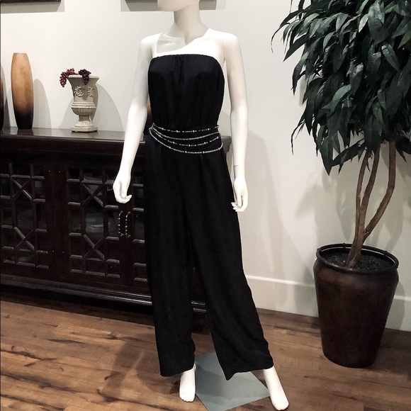 Black Strapless Jumpsuit - Picture 2 of 12